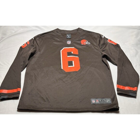 Cleveland Browns Nike Long Sleeve Jersey Sweatshirt Mens XL Baker Mayfield *READ - Picture 1 of 13